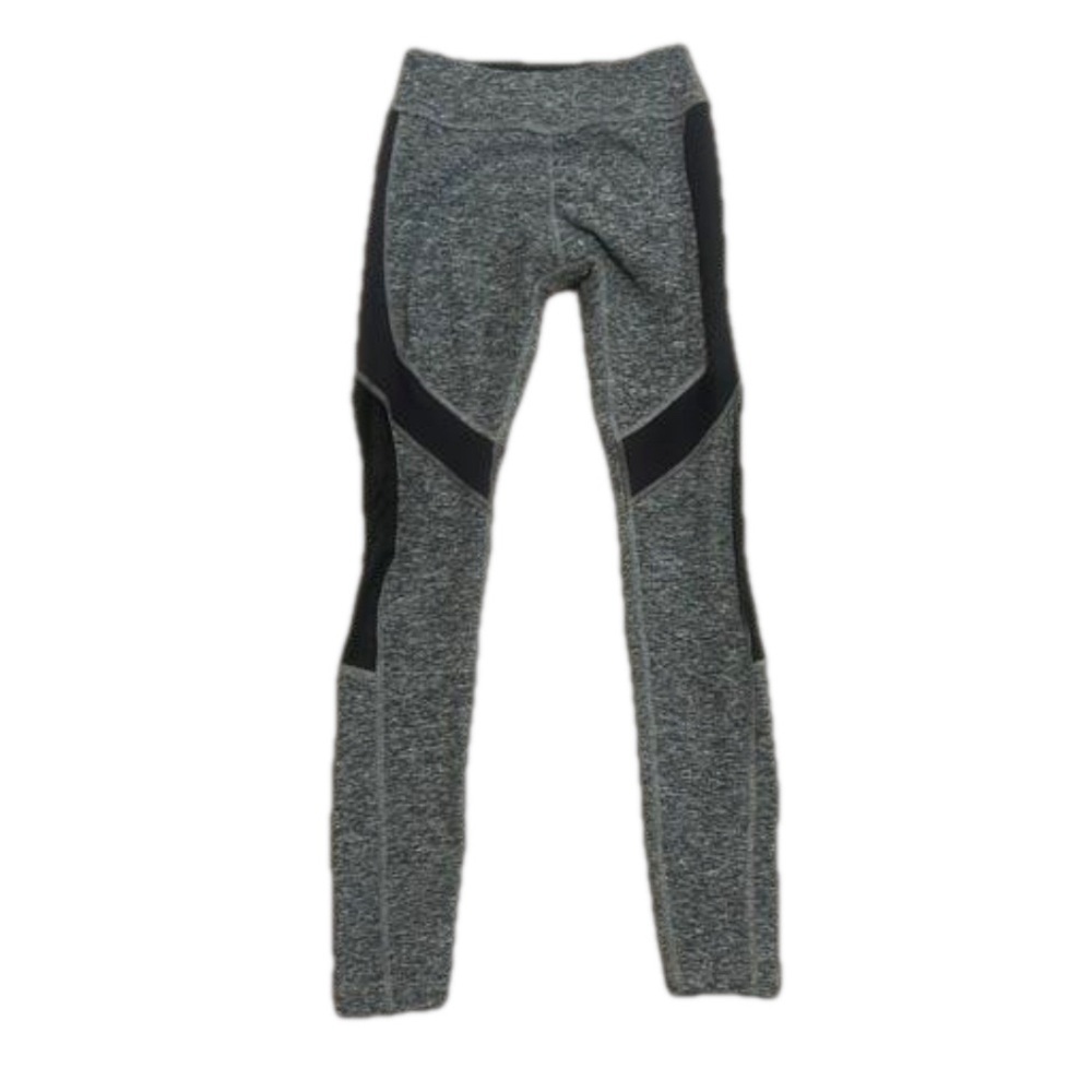 Beyond Yoga Black‎ Charcoal Spacedye Mid Rise 7/8 Leggings with Mesh Cutouts XS
